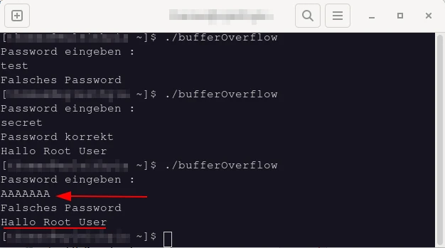 Buffer Overflow Beispiel