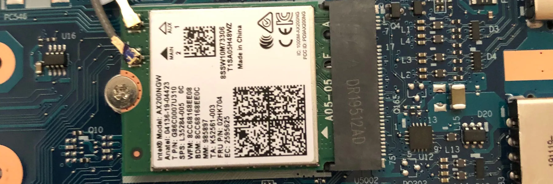 Lenovo E595 Wi-fi 6 Intel AX200